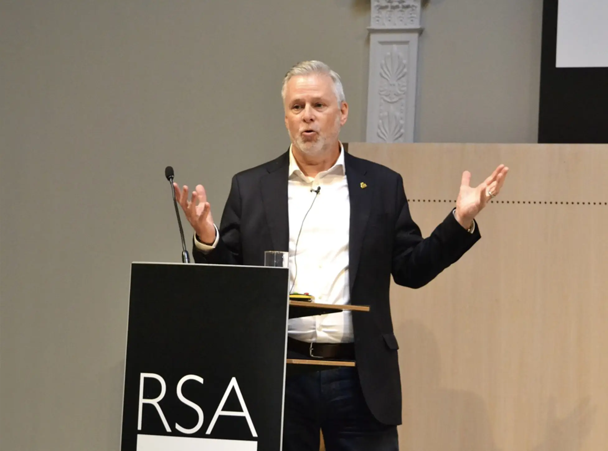 Philip Grindell talking at event