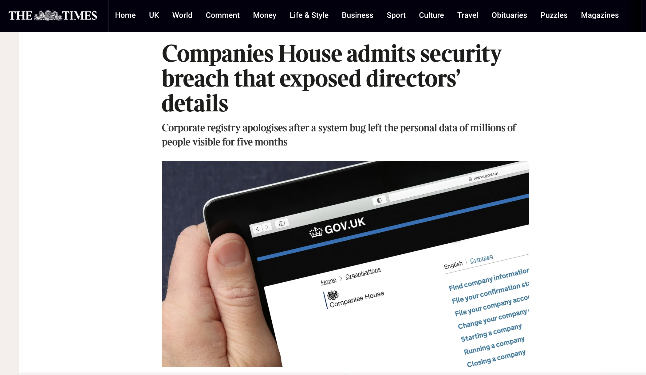 Companies House risk